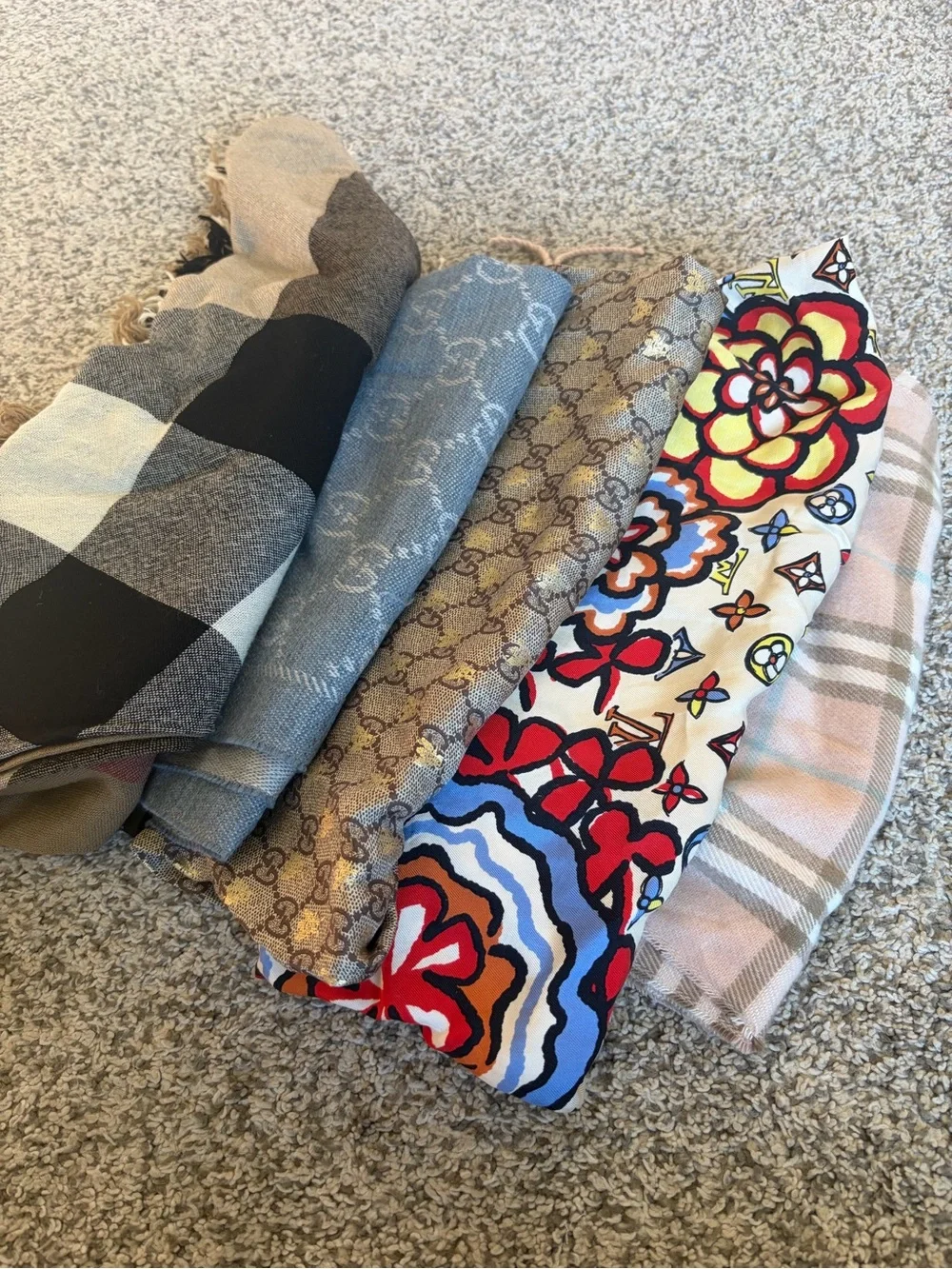 Gucci Black and Gold Patterned Decorative Scarf Throw